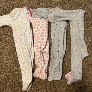 Baby Girl 6-9 month Footed Pajama Bundle